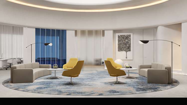 waiting reception area modular sofa and lounge chair