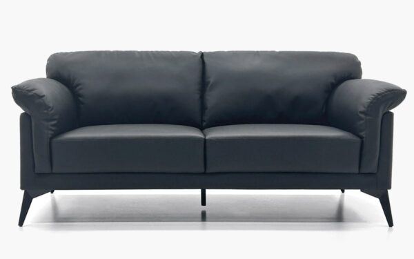 Black PU Leather 3 Seater Office Sofa