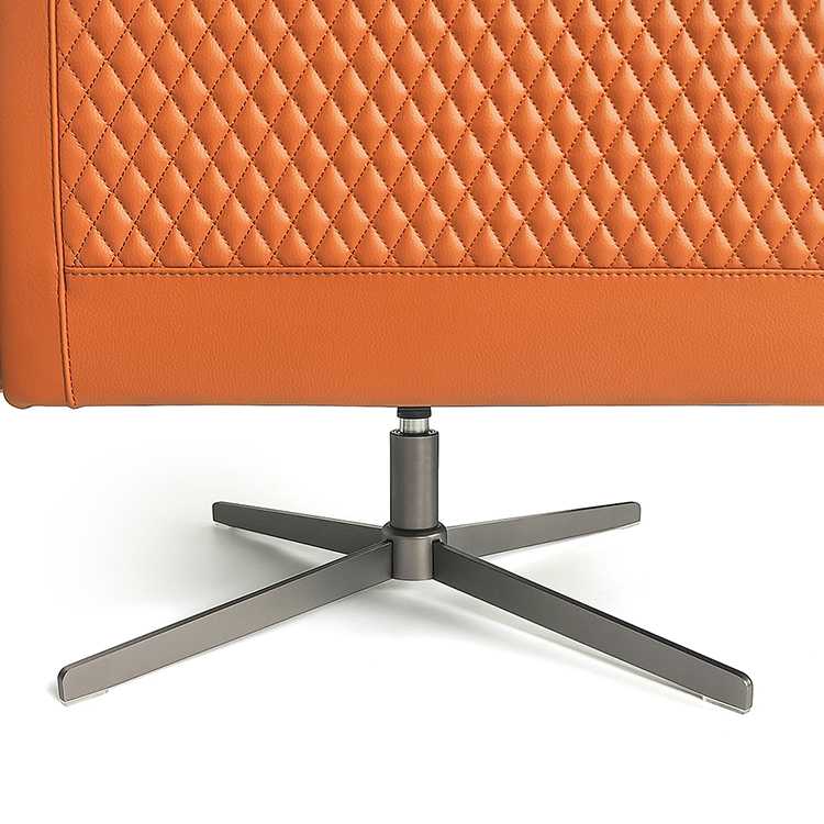 Luxury Auto-return Alloy Base Genuine Leather Boss Sofa Chair - Image 6