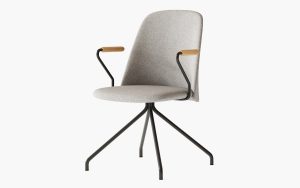 Industrial Wooden Armrest Visitor Guest Chair