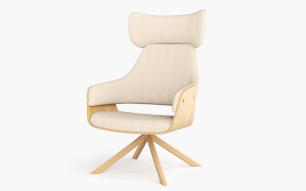 High-back Wing Chair Bent-wood Shell Luxury Lounge